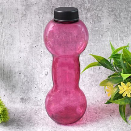Unbreakable Plastic Dumbbell Shape Water Bottle 550 ml, Durable Leak-Proof Sports Water Bottle 1 Pc