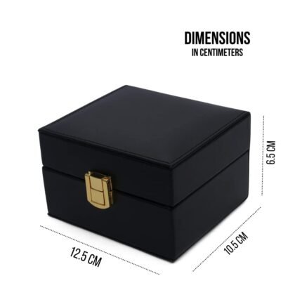 Presents Luxury Watch Box for Men Premium Black Leather Single Watch Case with Red Velvet Interior Travel Friendly Watch Storage & Display Box with Secure Lock (Black)